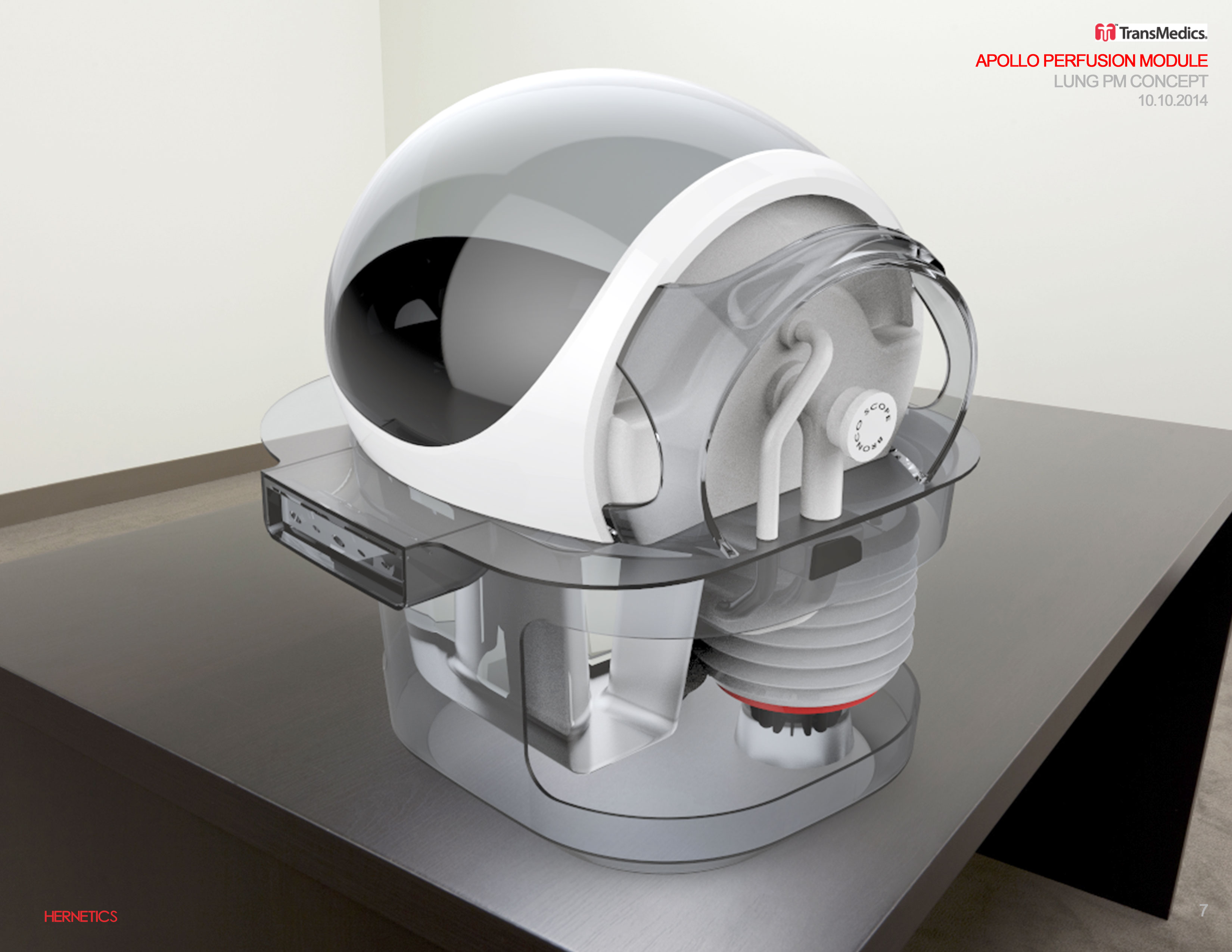 TransMedics perfusion module, cutaway render