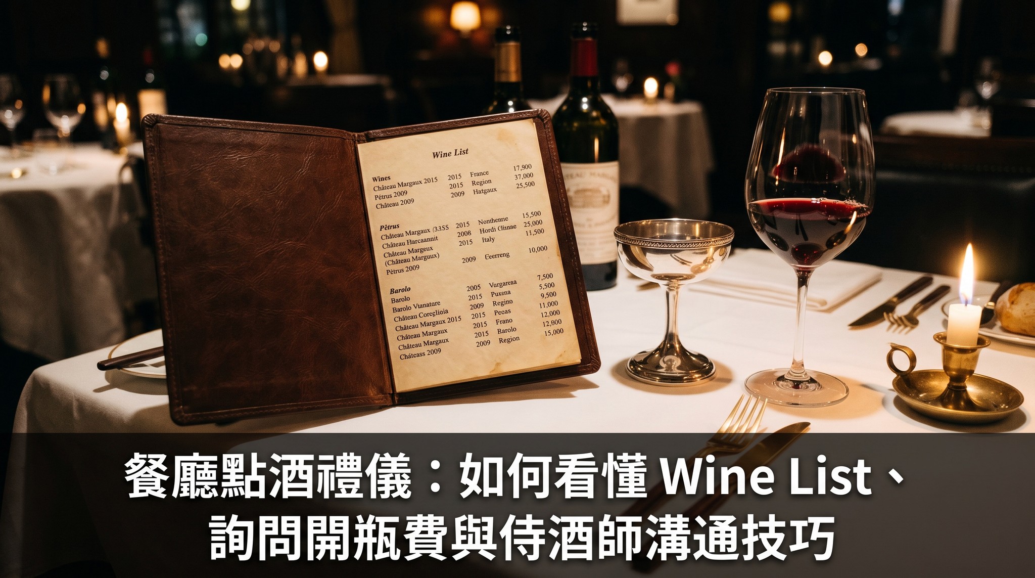 餐廳點酒禮儀：如何看懂 Wine List、詢問開瓶費與侍酒師溝通技巧