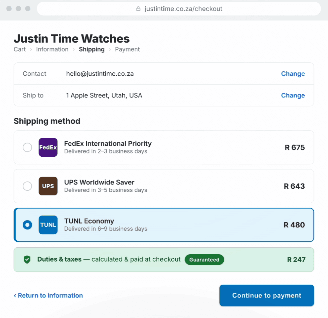shopify-international-checkout-live-rates-tunl