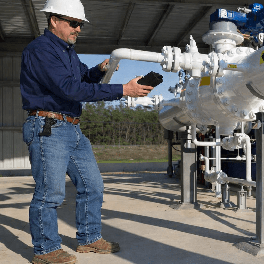 Close-up portrait of a person wearing a gray insulated hooded jacket with the hood up, showing their face framed by the hood against a light background.