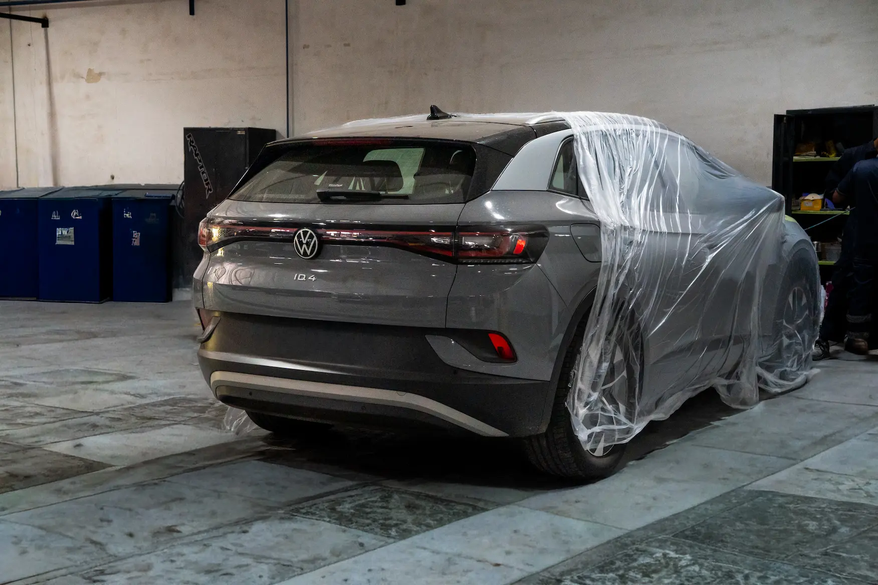 car covered for painting