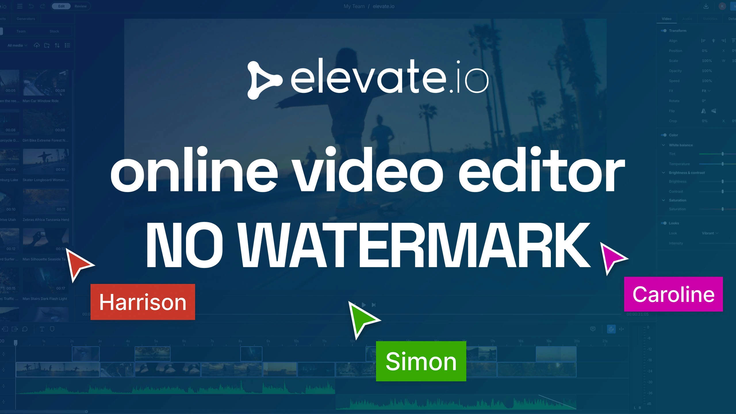 elevate.io running in Google Chrome.