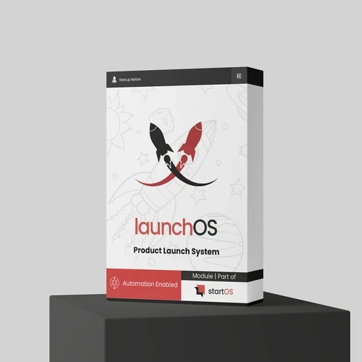 LaunchOS Product Software Box by Startup Notion, part of the StartOS Notion Template Family