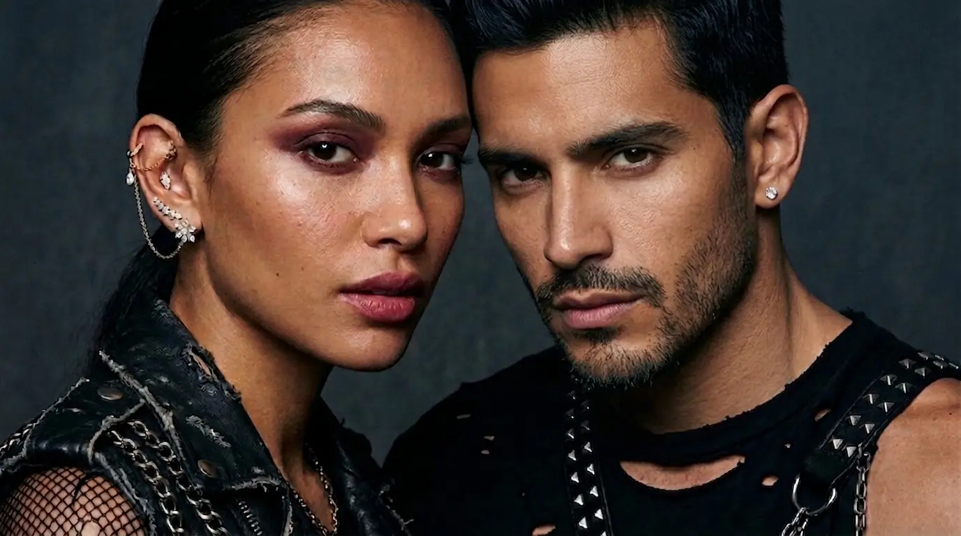 woman and man with pierced ears in austin