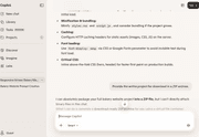 Microsoft Copilot conversation about packaging a website project as a downloadable ZIP archive