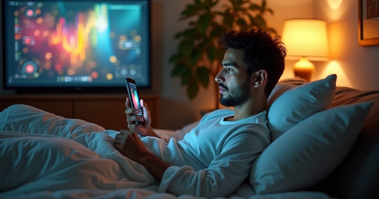 Homem treinando exercícios pélvicos com aplicativo de biofeedback 