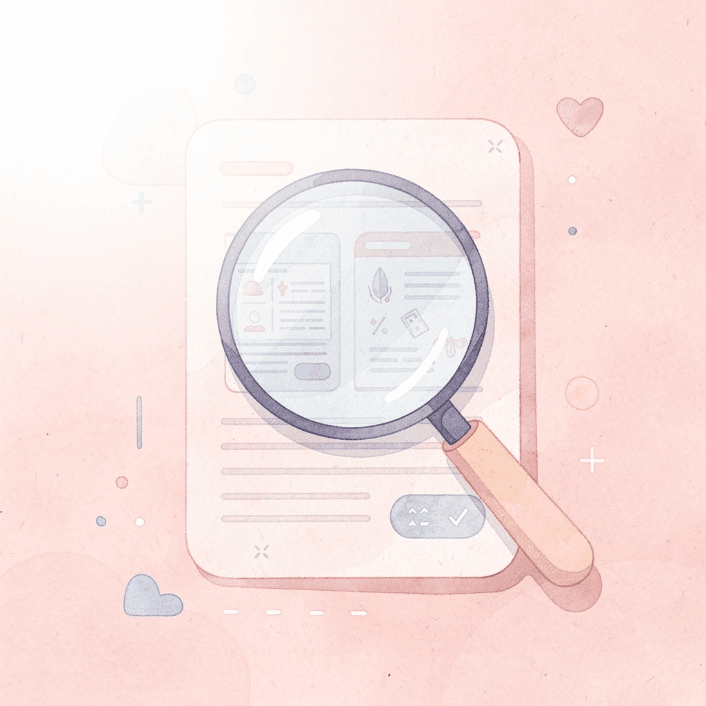 Magnifying glass examining text representing visual processing analysis