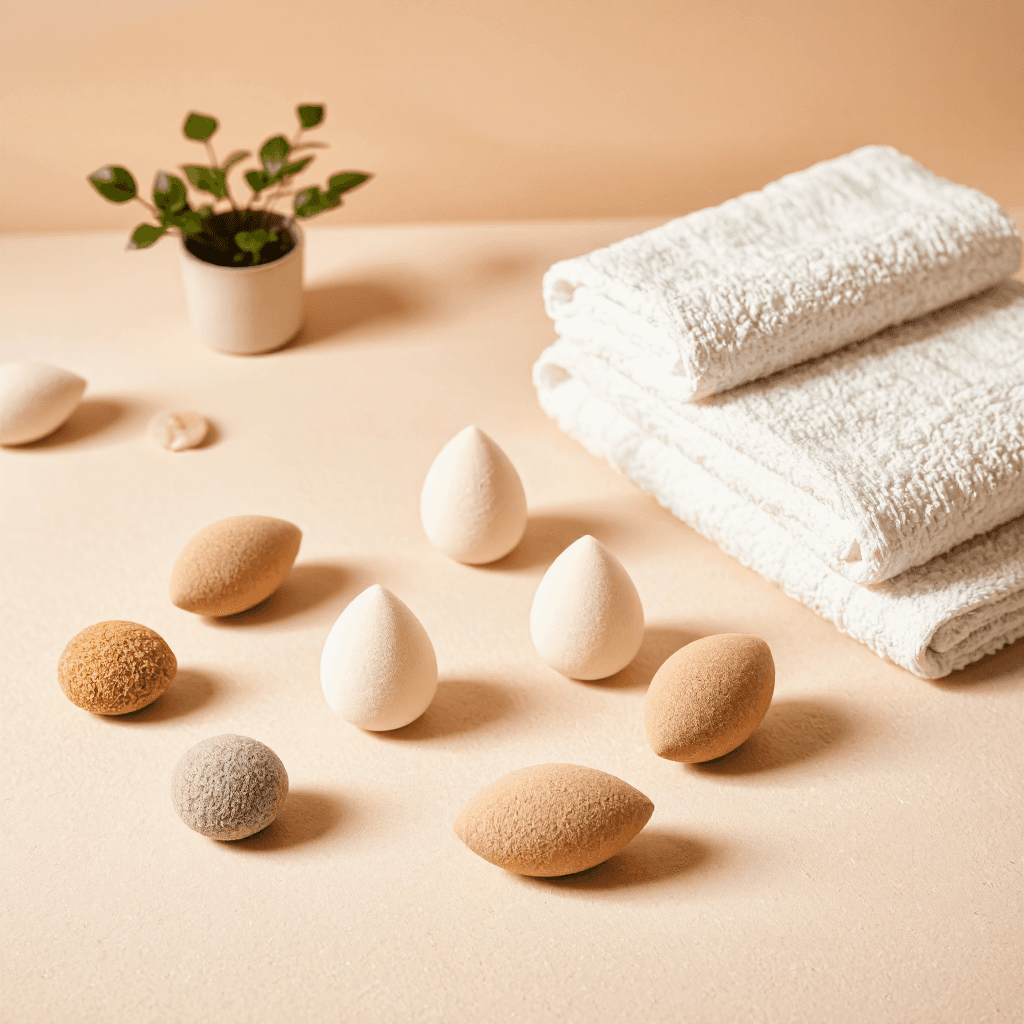 product photography of makeup sponges