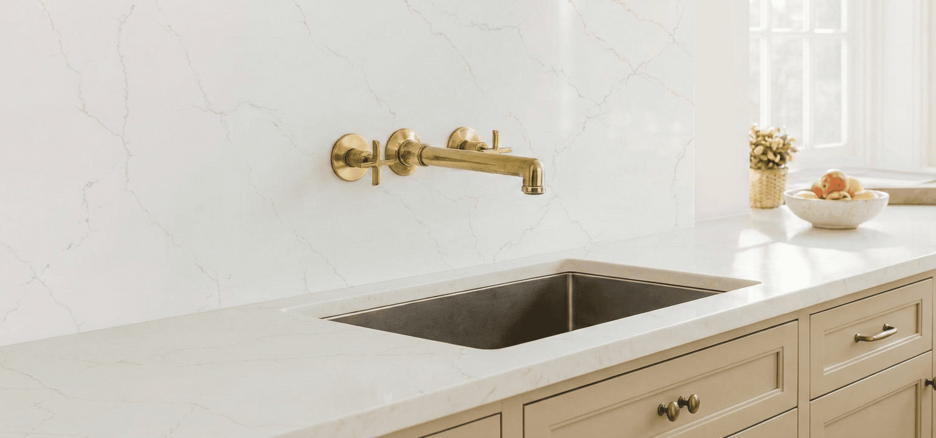 calacatta ignis warm white beige quartz countertop installation in dallas fort worth usa granite