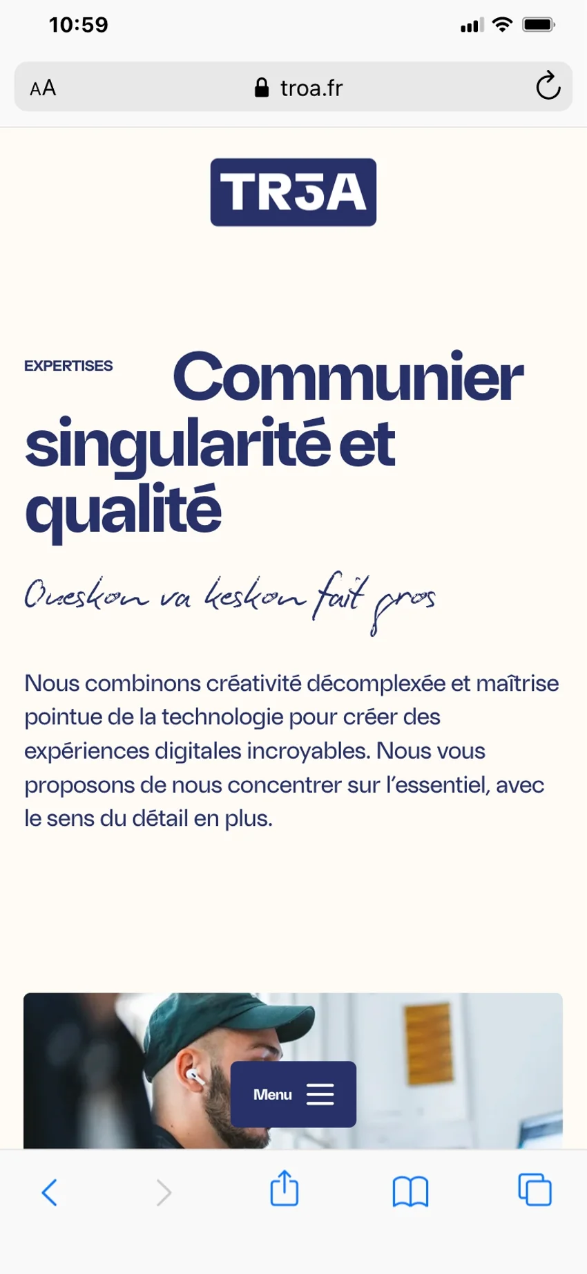 Troa | Screenshot - mobile : section de contenu