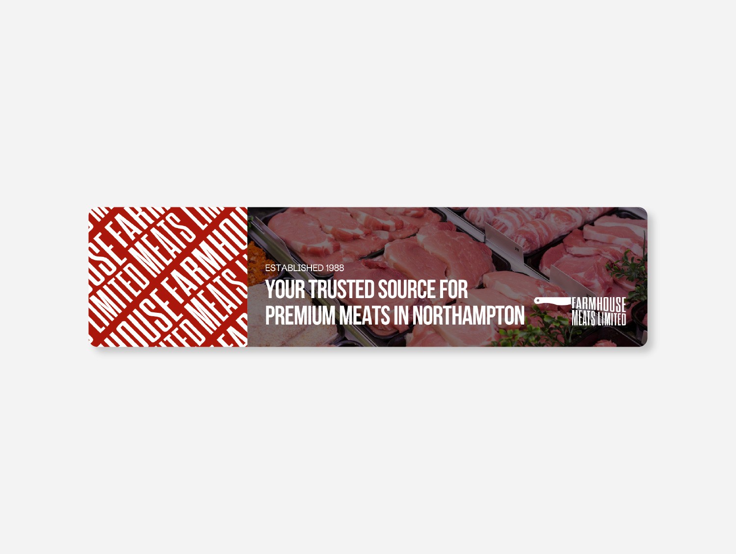 Farmhouse Meats LinkedIn cover design by DesignGuru