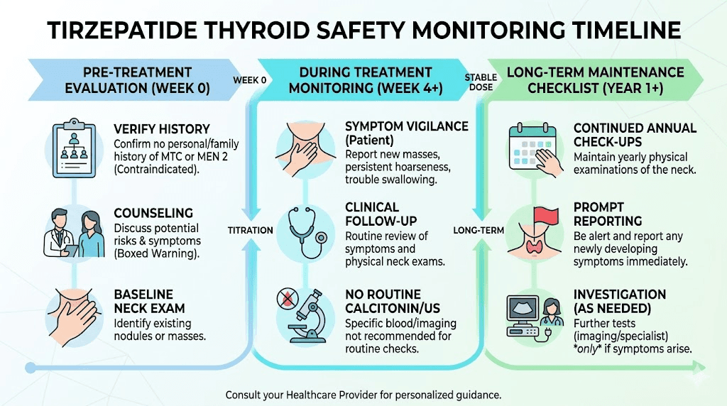 Tirzepatide thyroid safety monitoring timeline and checklist