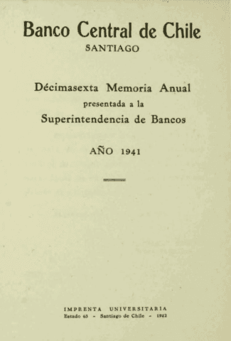 Banco Central de Chile. Memoria Anual 1941