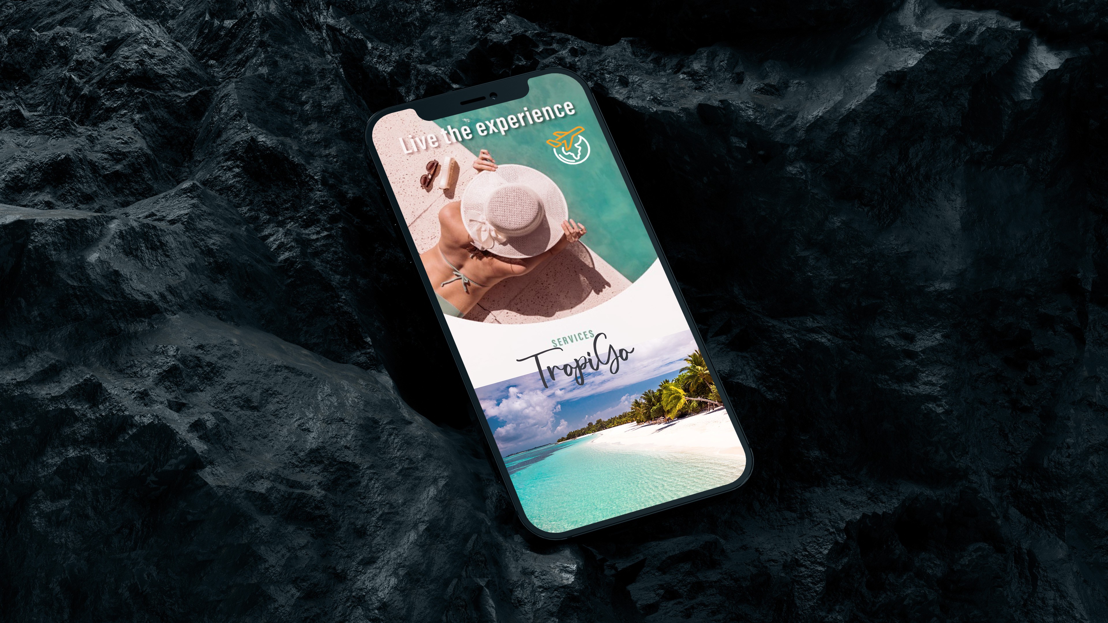 Mockup of TropiGo Travel App