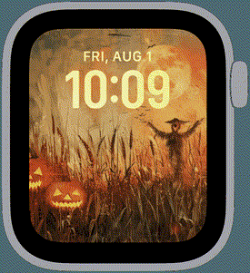 Haunted Harvest moody October Apple Watch face with autumn dusk tones