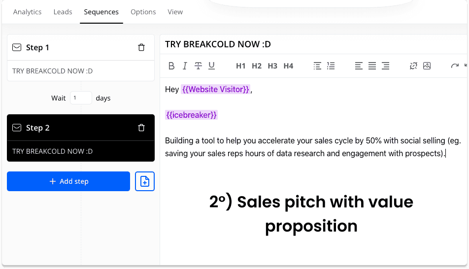 Cold Email Sales Pitch Value Proposition | Breakcold