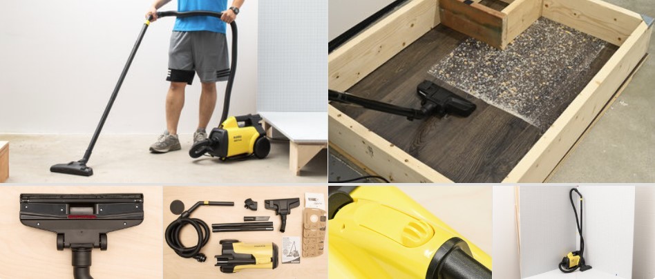 Eureka Mighty Mite støvsuger på klinkegulv med lang ledning og kompakt design