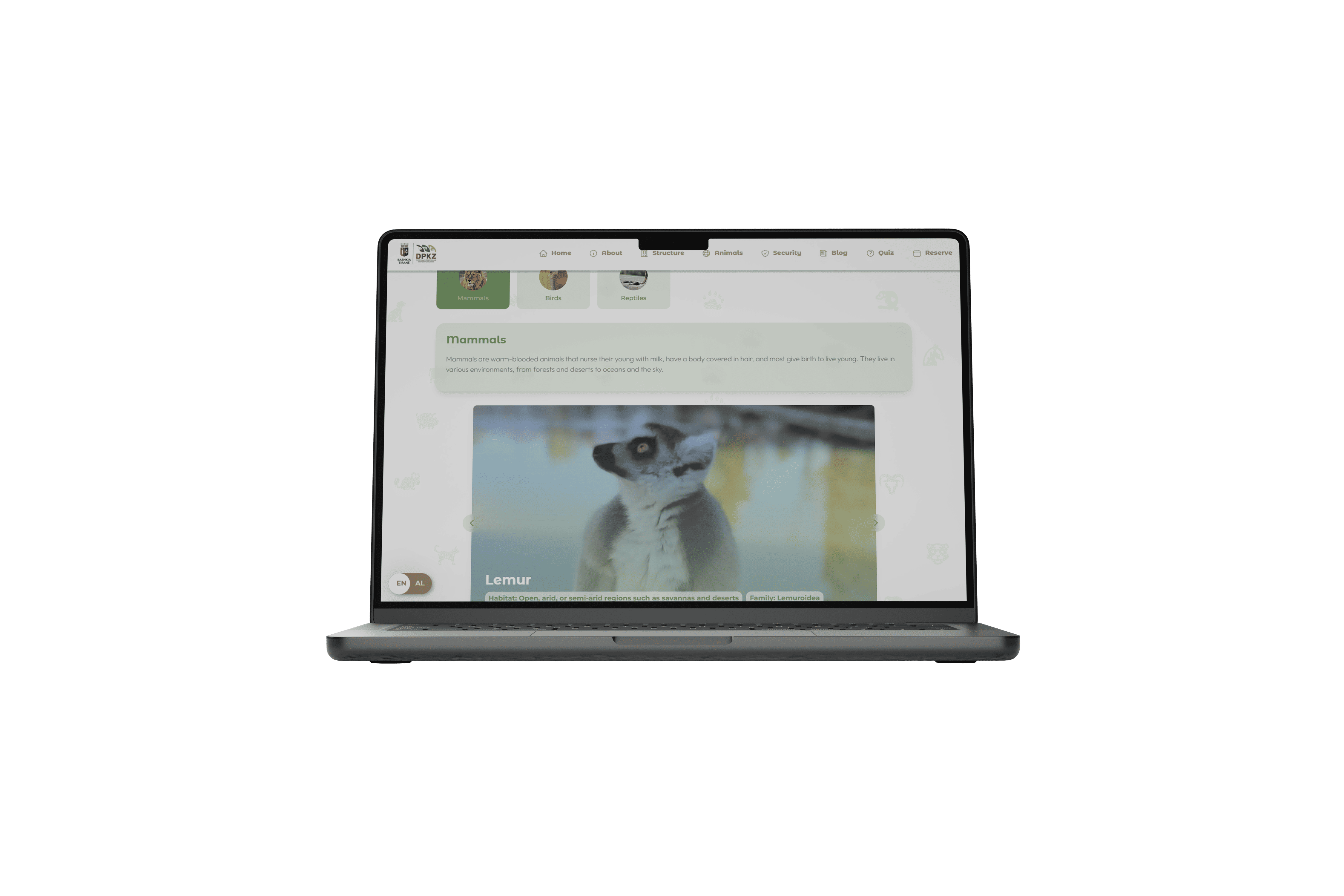 Tirana Zoo Park - Website Preview