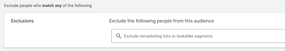 YouTube ads audience exclusions