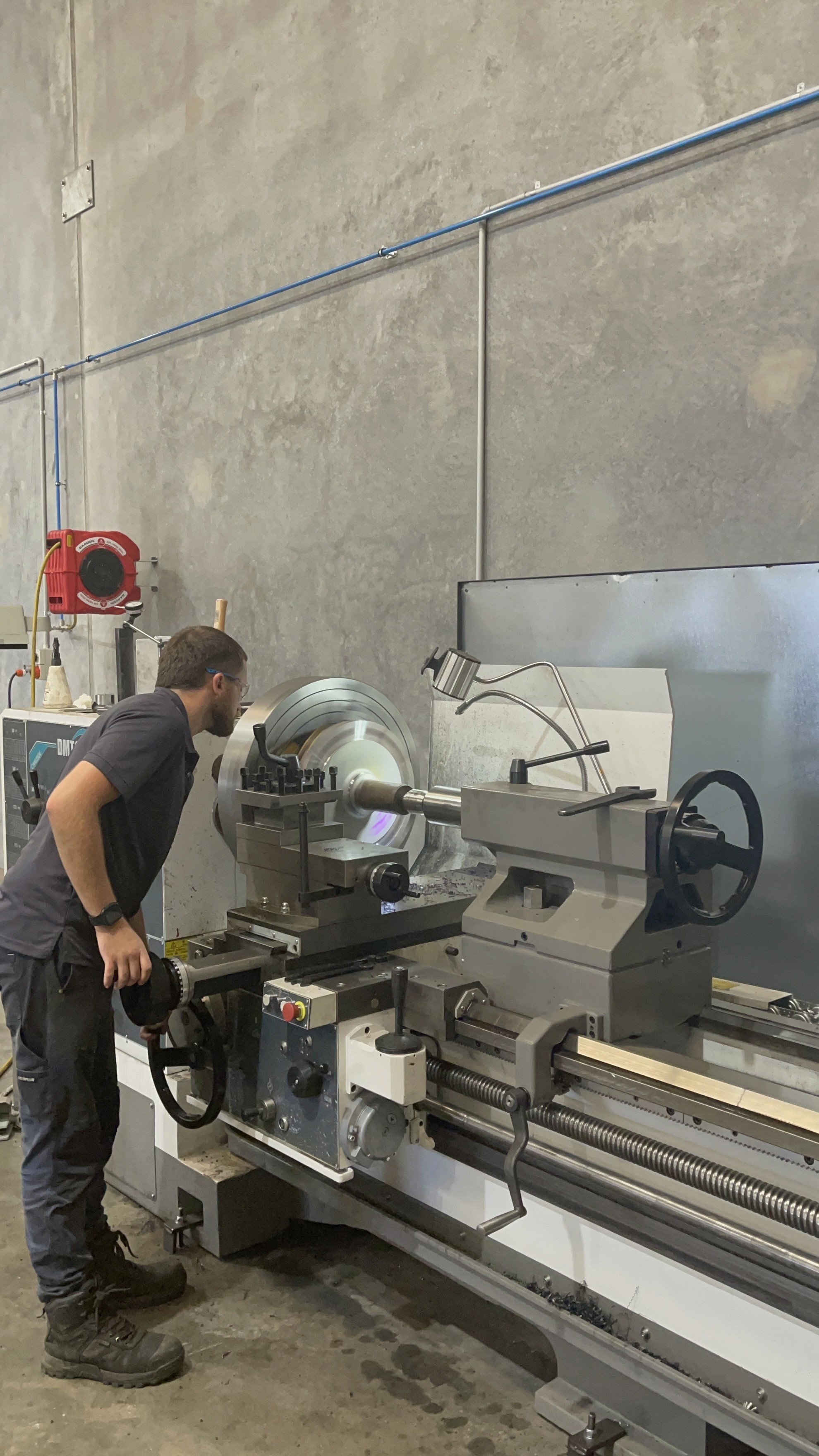 Water cascading over a large concrete dam