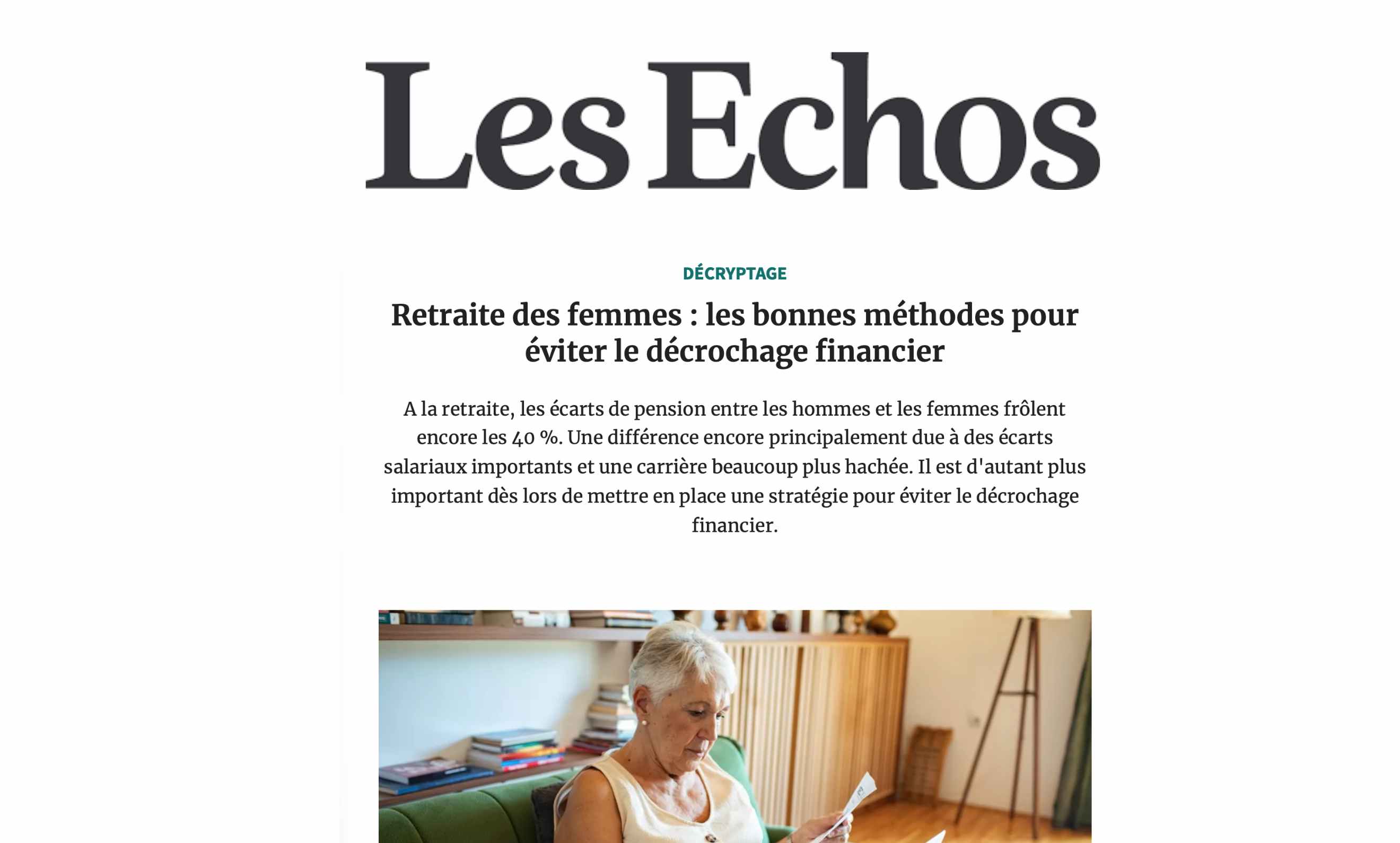 lilycare les echos retraite femmes