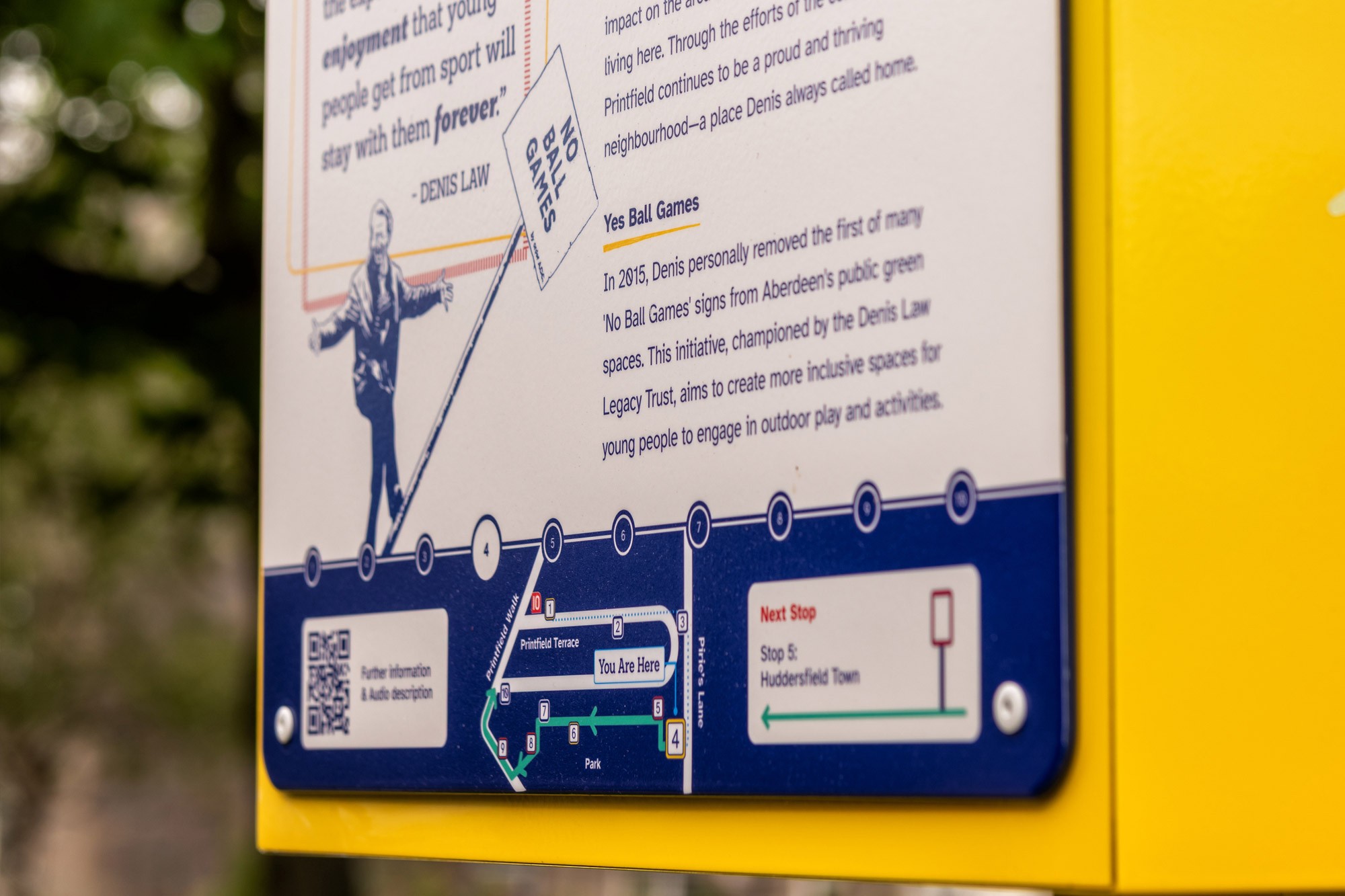 interactive wayfinding elements on public walking trail