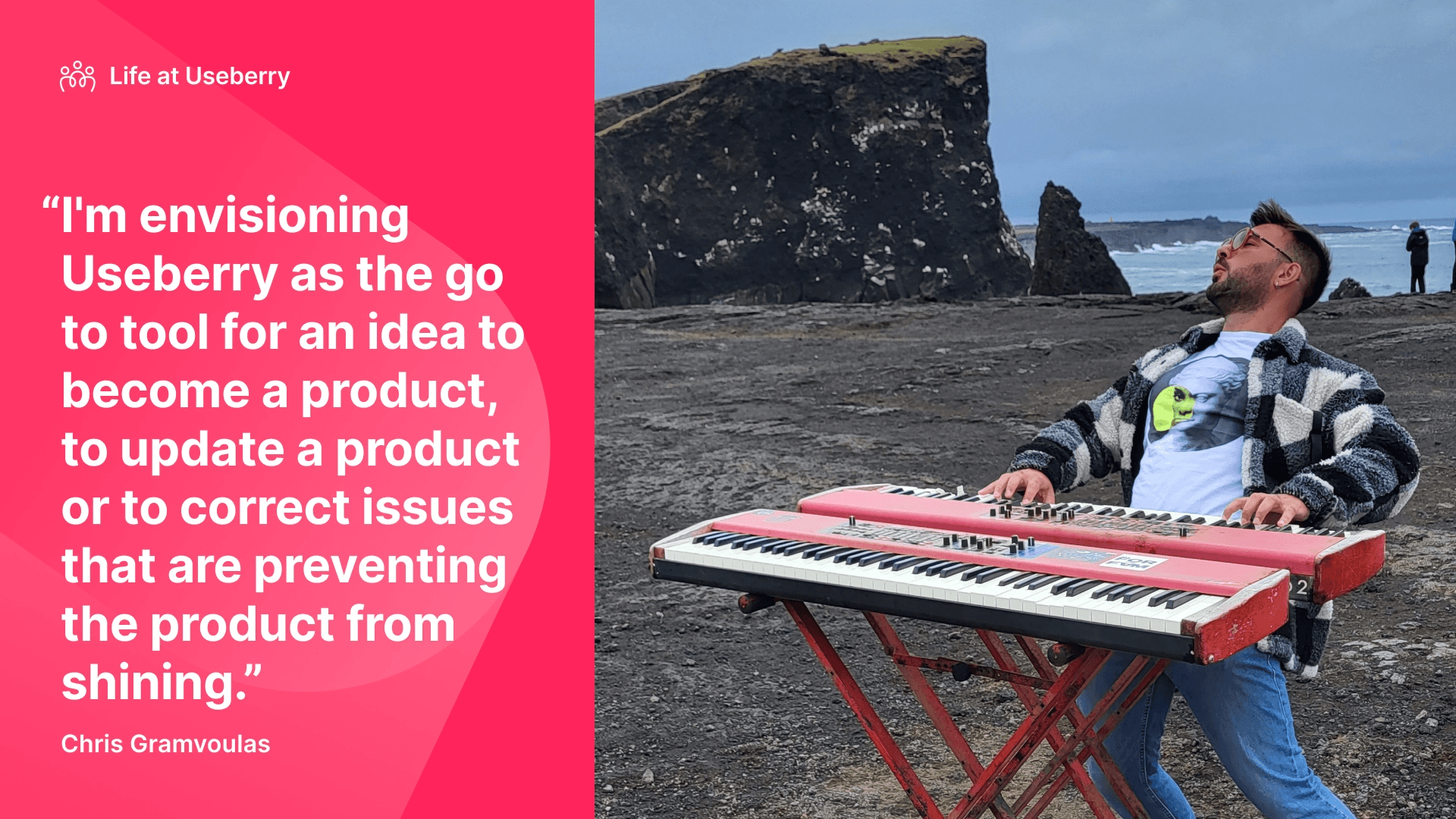 An image and a quote from our lead developer Chris Gamvroulas, before we go into the section where he answers ux developer related questions as well as from his life and experience.