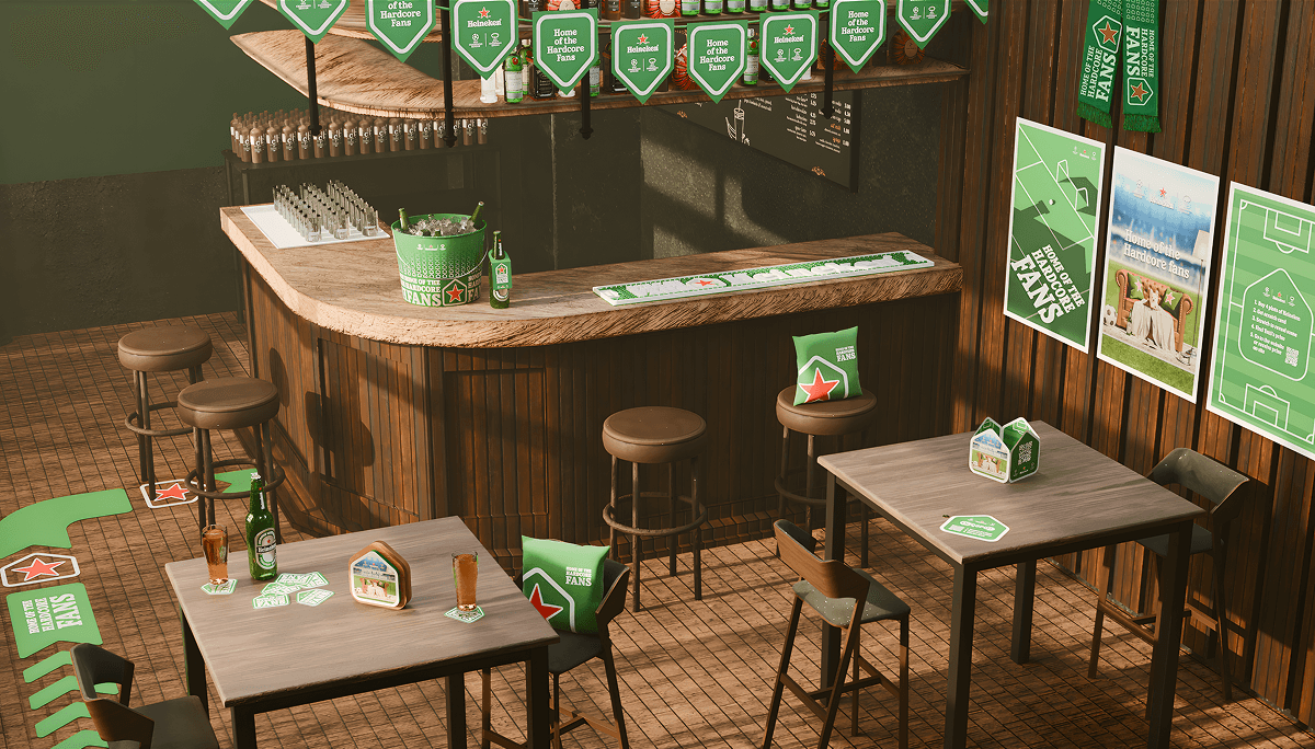 Bar zone visual for Heineken offline activation event designed and developed by our team