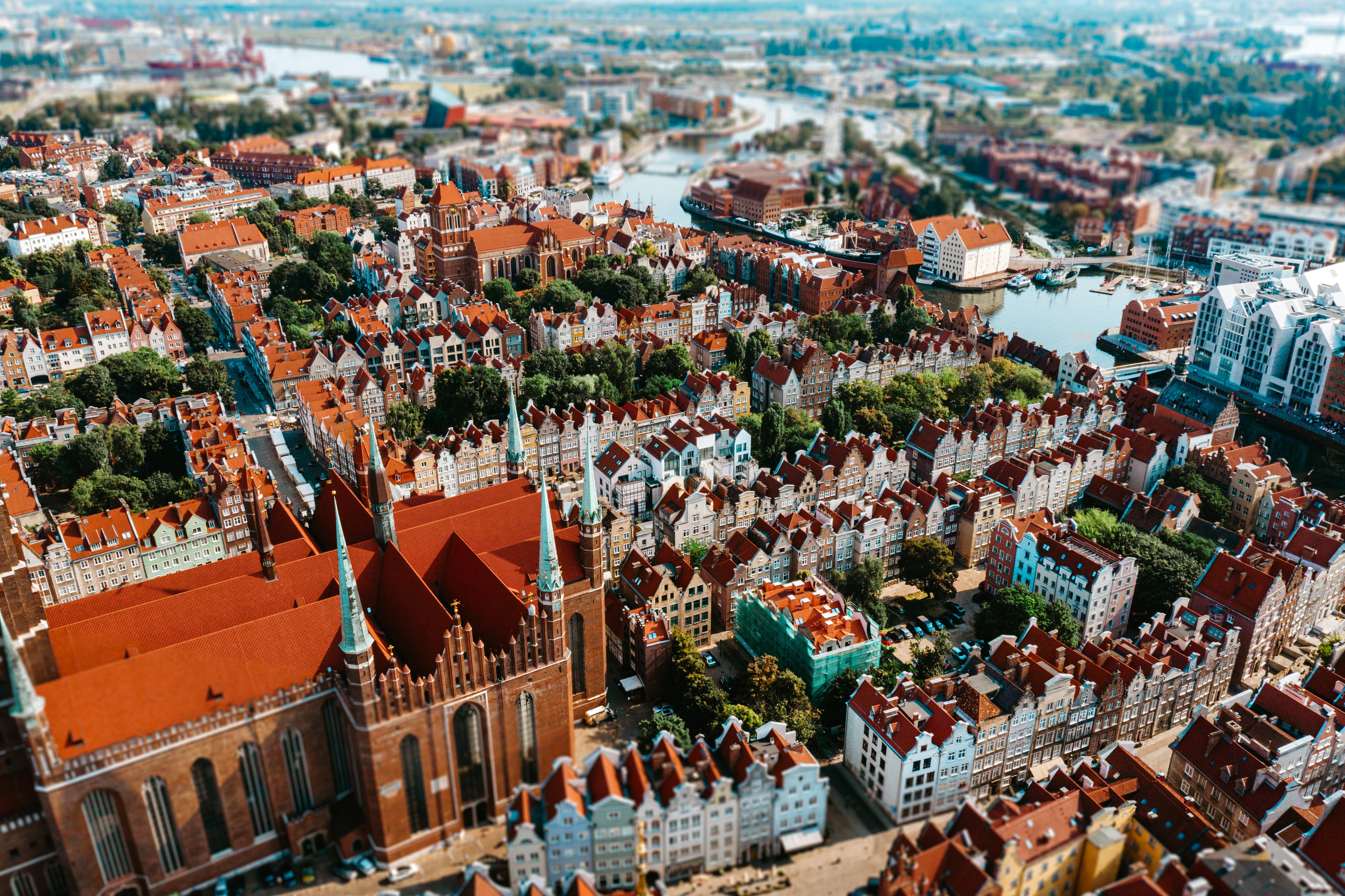 Overhead view of Gdańsk, Poland