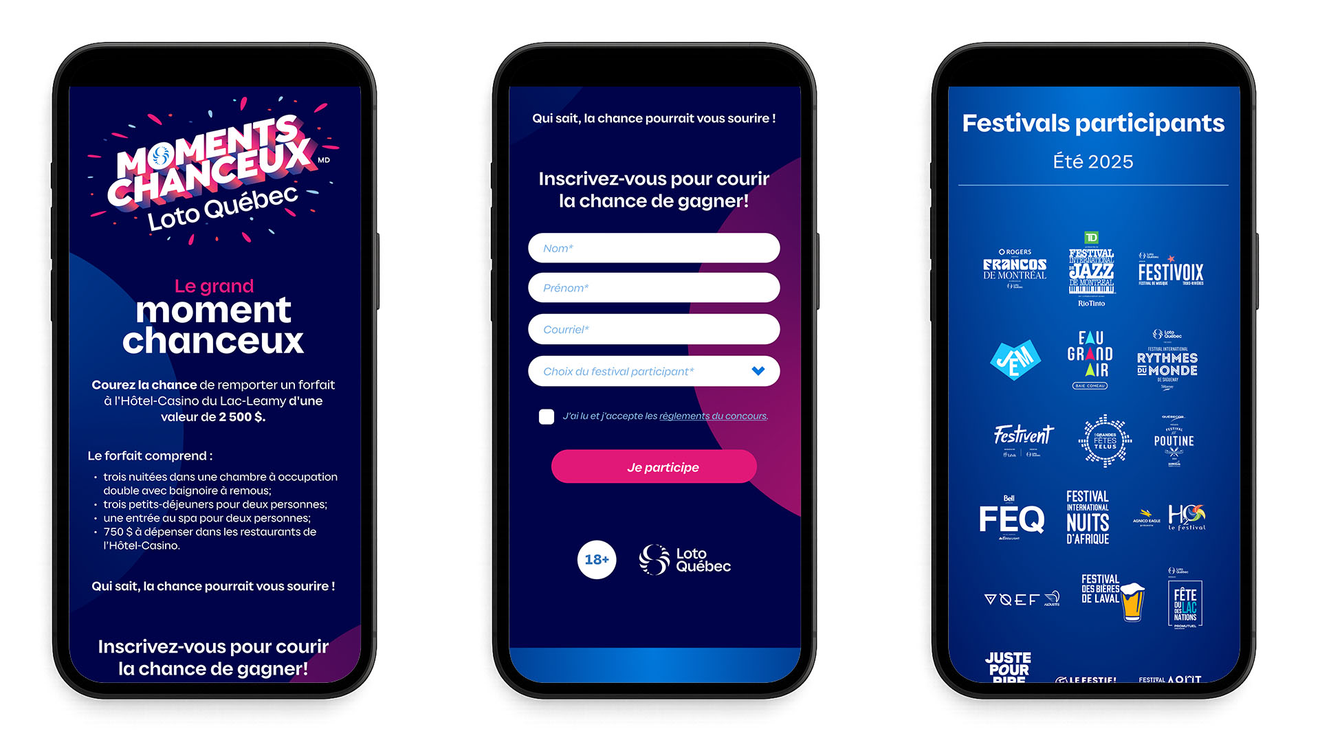 Mobile version of the landing page