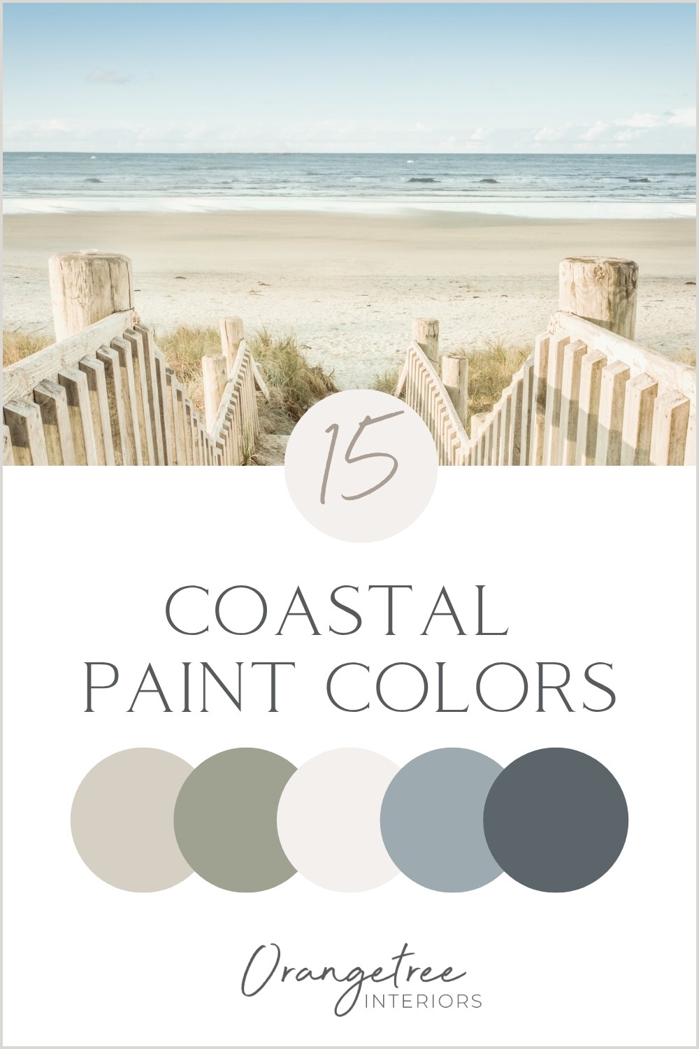 Beach landscape with coordinating modern coastal paint colors