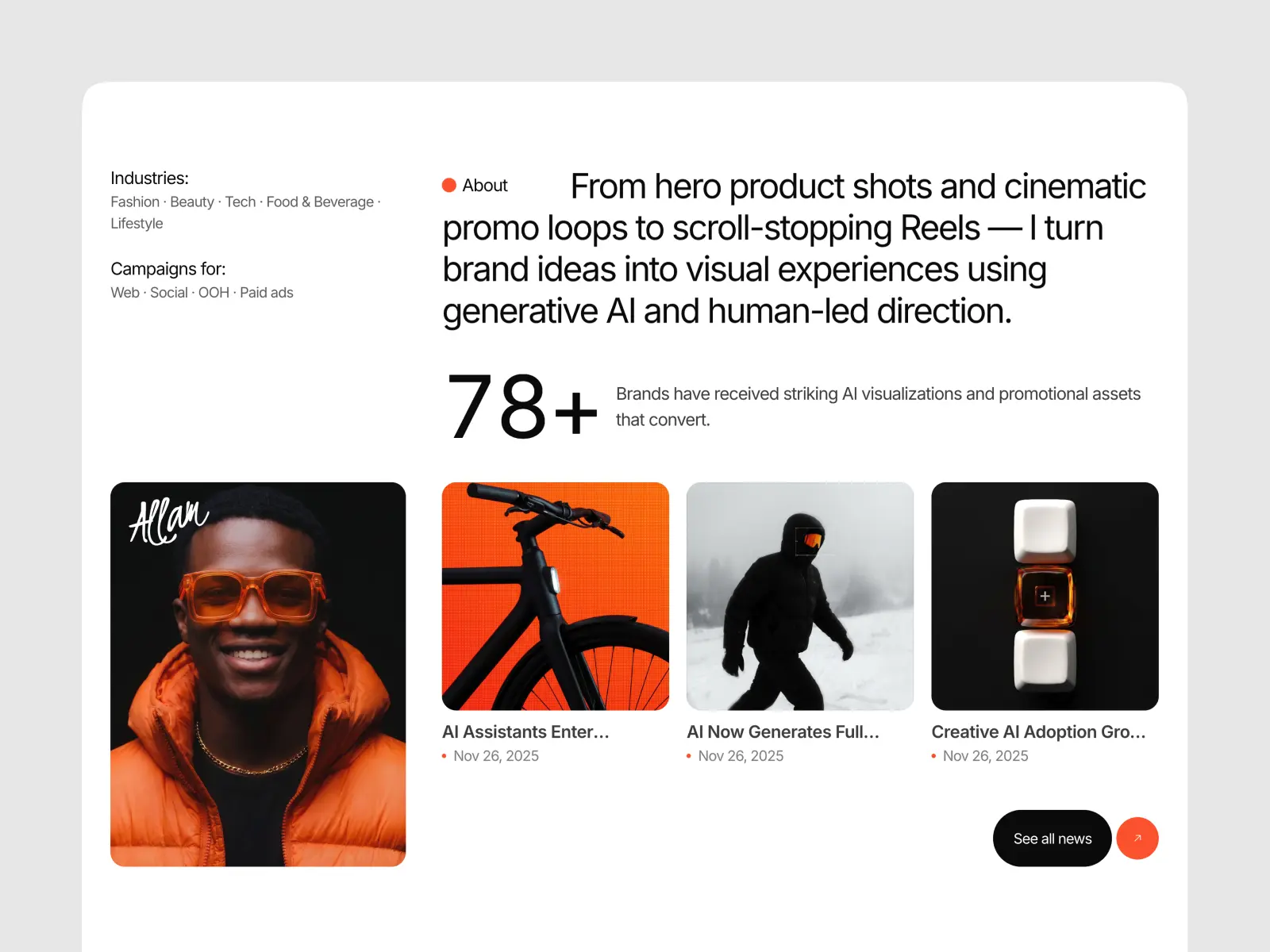 Allam Framer template — website layout preview 1