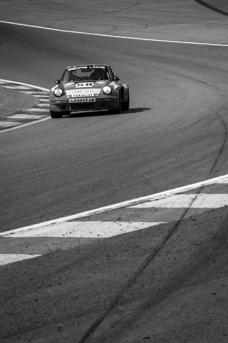 Classical Porsche Car on a Race Track