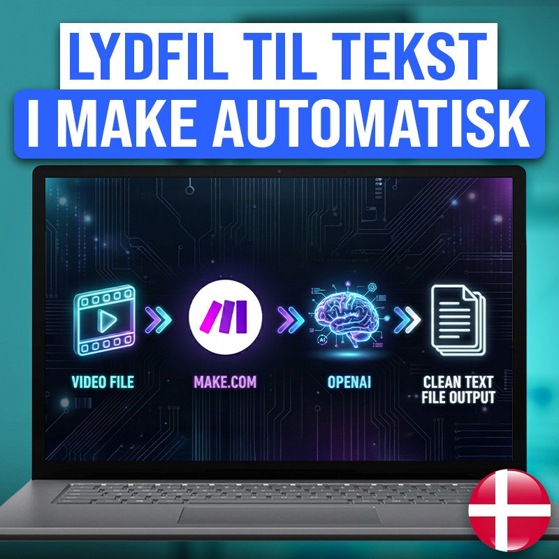 Hvordan Man Laver Video-fil til Tekst inde i Make.com (Dansk guide)