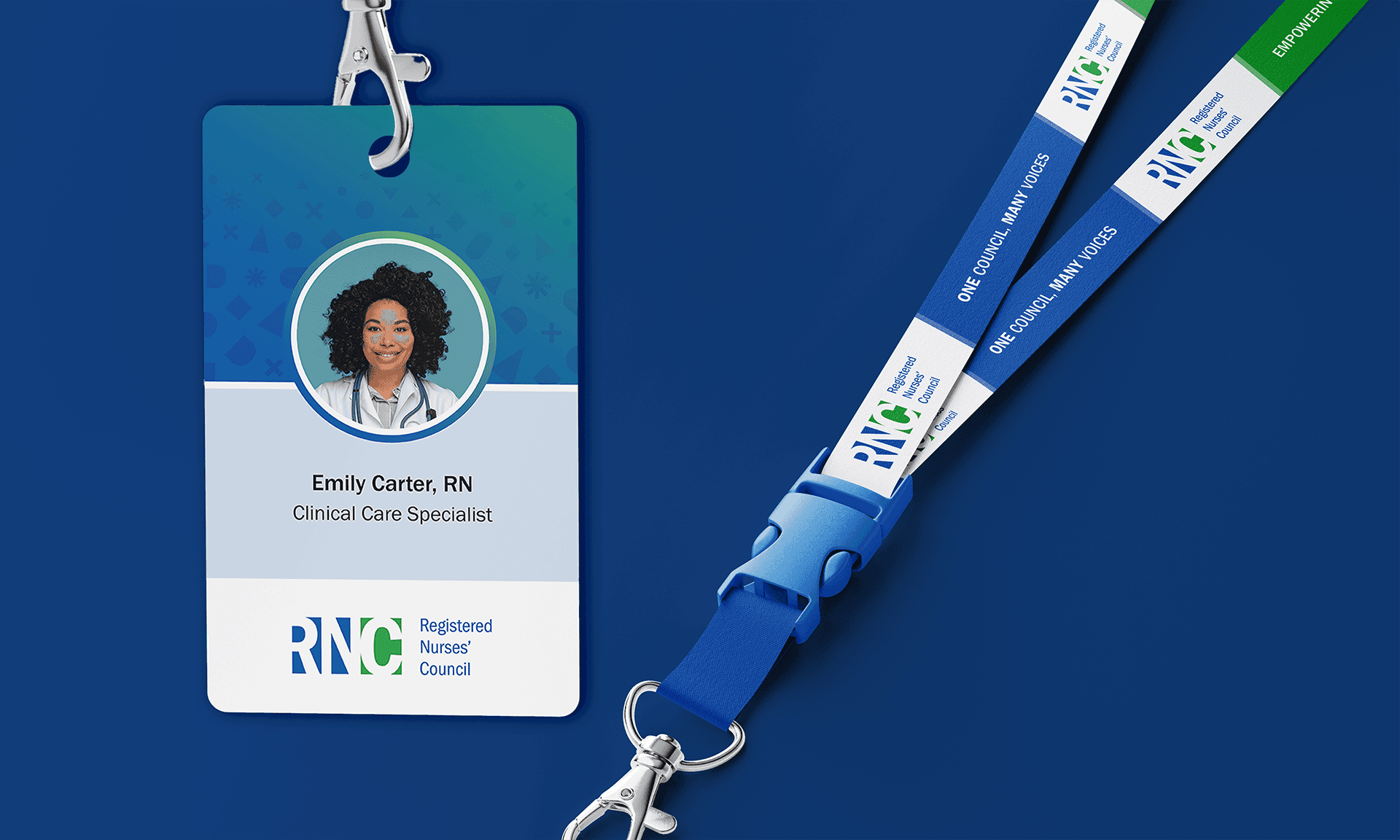 RNC Registered Nurses' Council Badge and lanyard