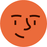 Icon d'un visage minimaliste orange et noir