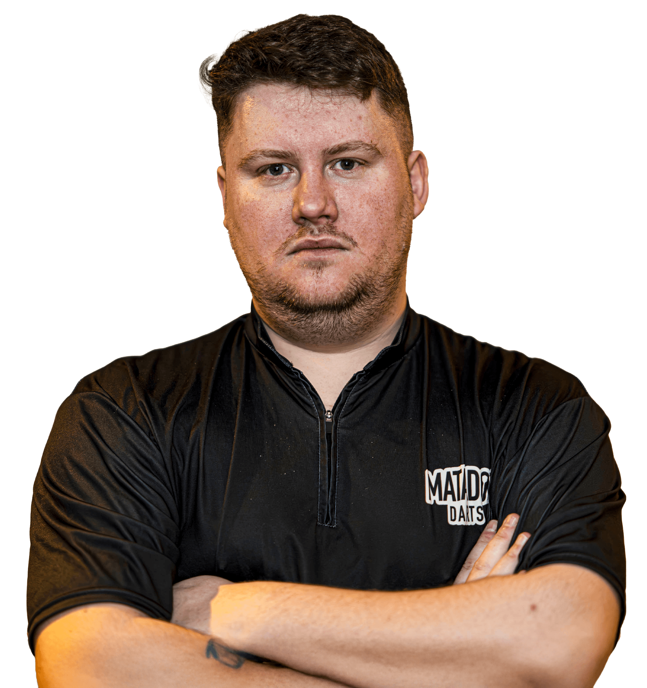 Player standing for camera.