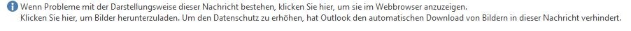 Hinweis von Outlook zu Problemen in der Darstellungsweise von Nachrichten