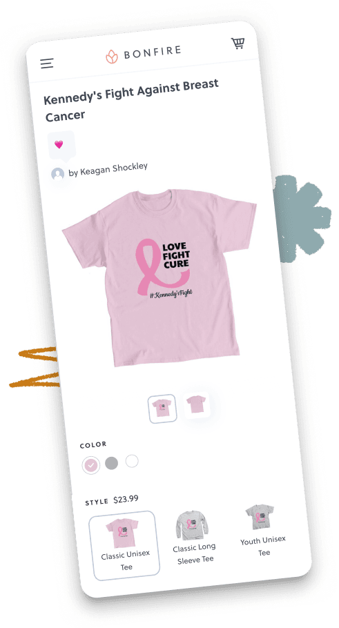 Screenshot of Bonfire's campaign page