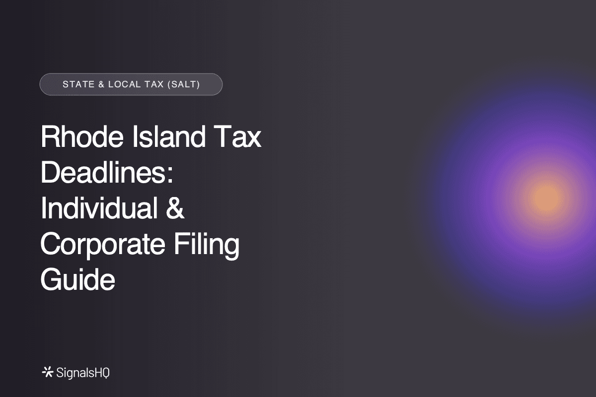 Rhode Island Tax Deadlines: Individual & Corporate Filing Guide