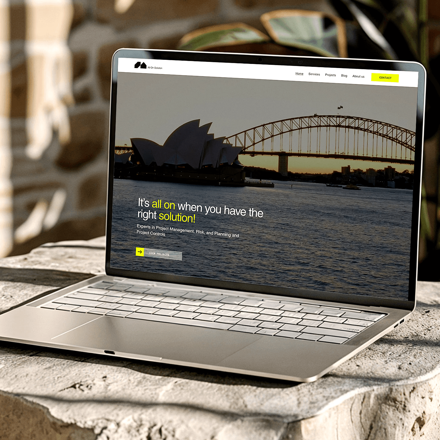 All On Solution Website home page on laptop
