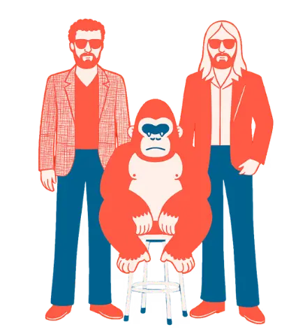 Les fondateurs de la Jeance et leur mascotte