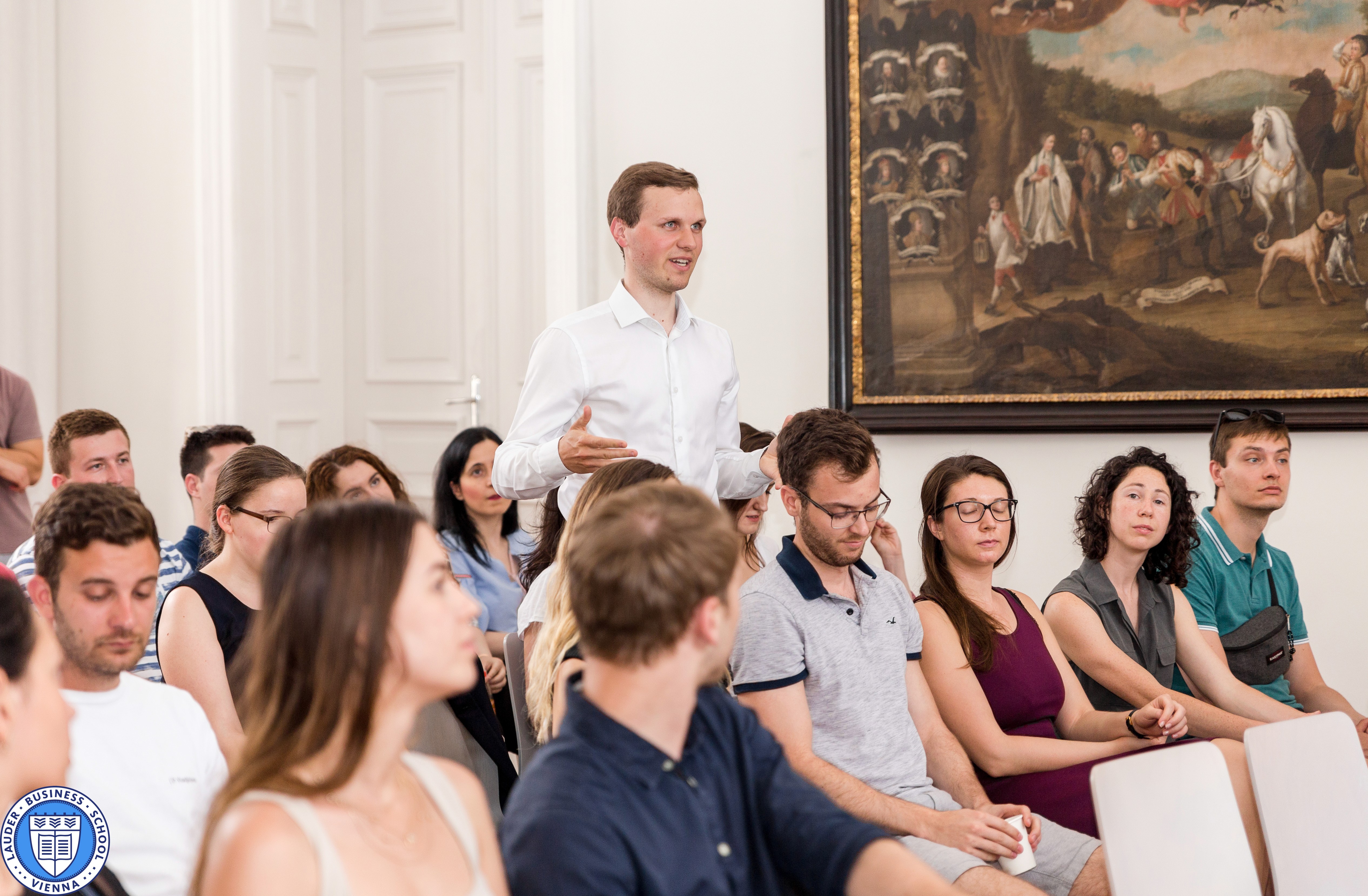 LBS students interacting with EO of Austrian Airlines , Dr. Alexis von Hoensbroech