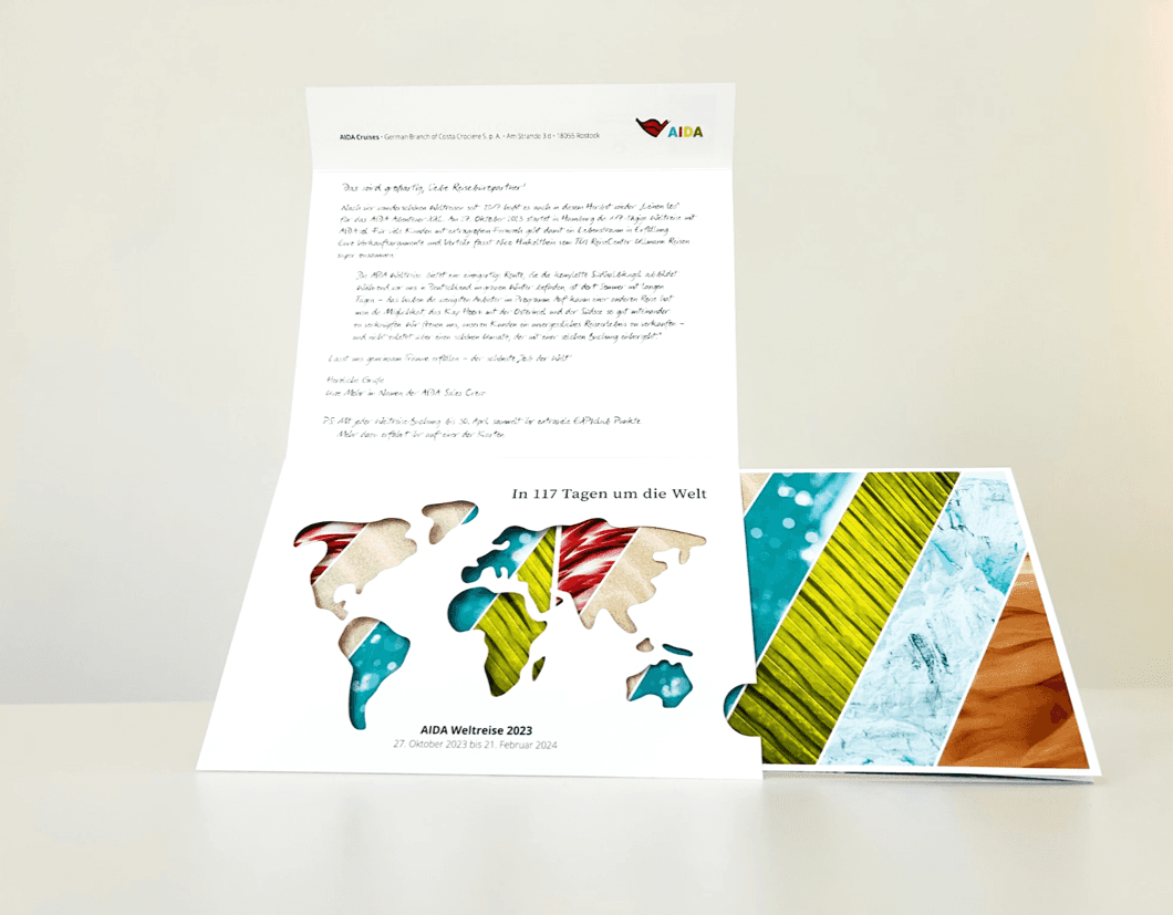 Hochwertiges handschriftliches Mailing für Reise, Event oder Premium-Angebot