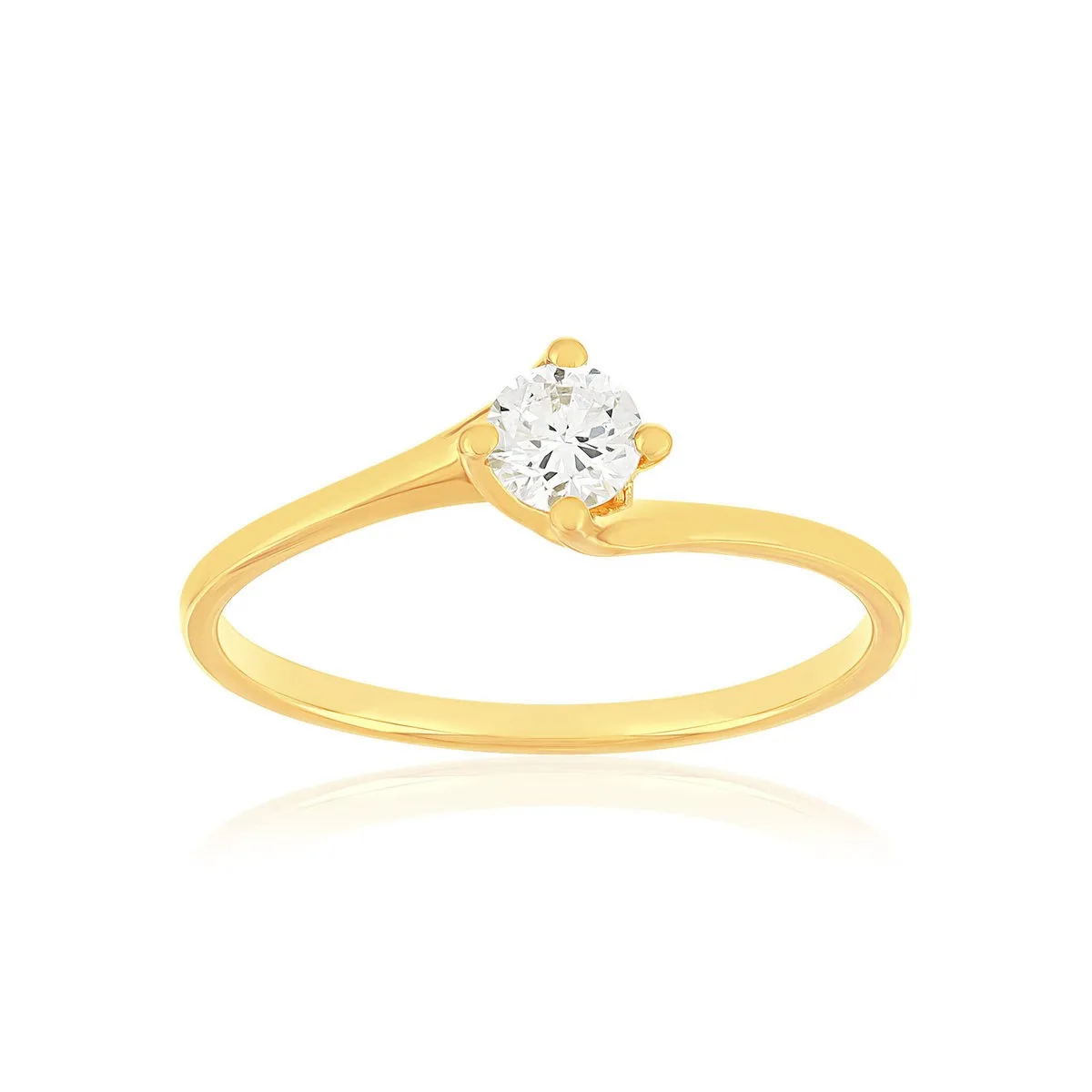 Solitaire en or jaune 750