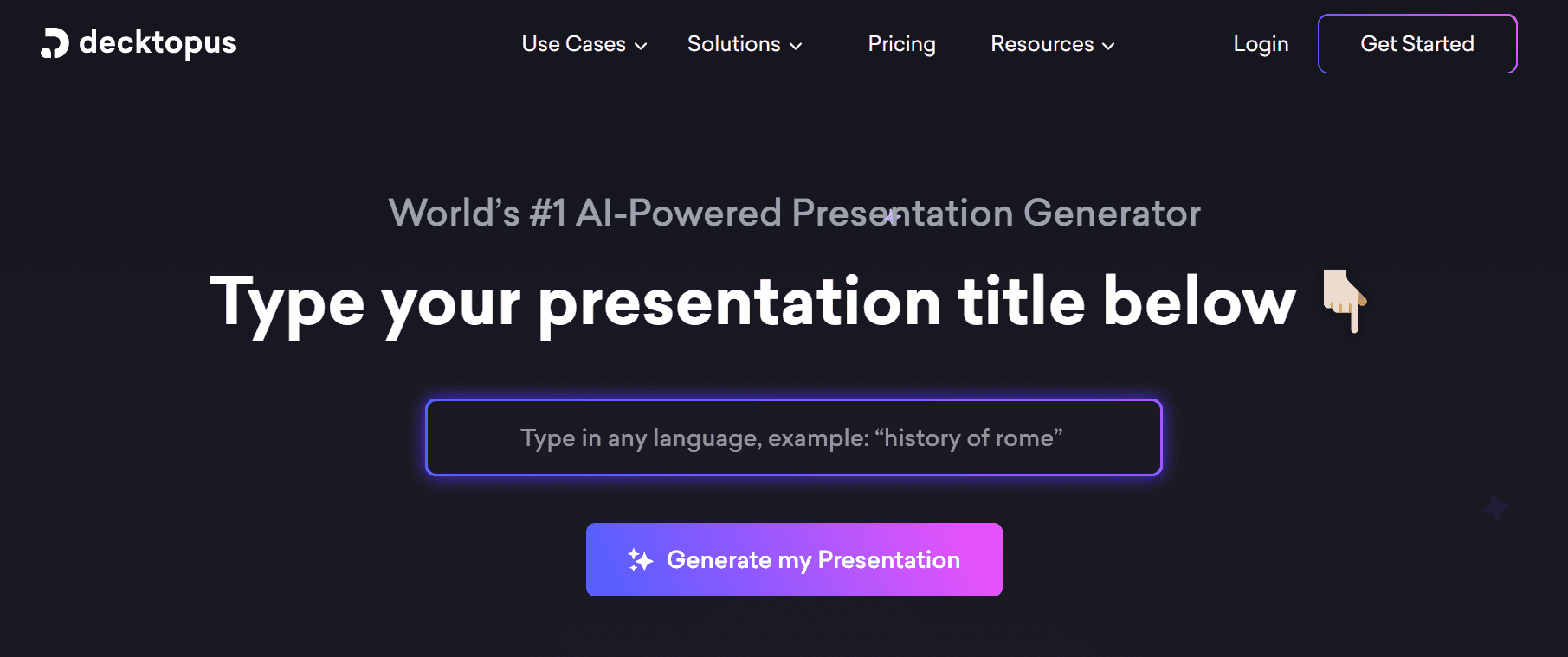 Decktopus Landing Page Image
