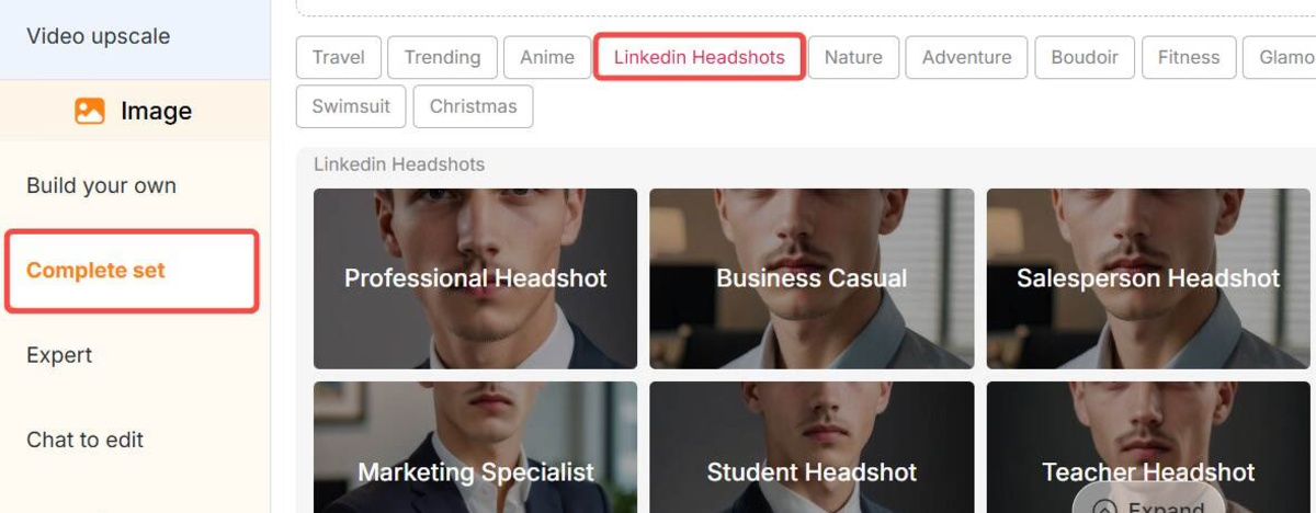 make a cv photo complete set