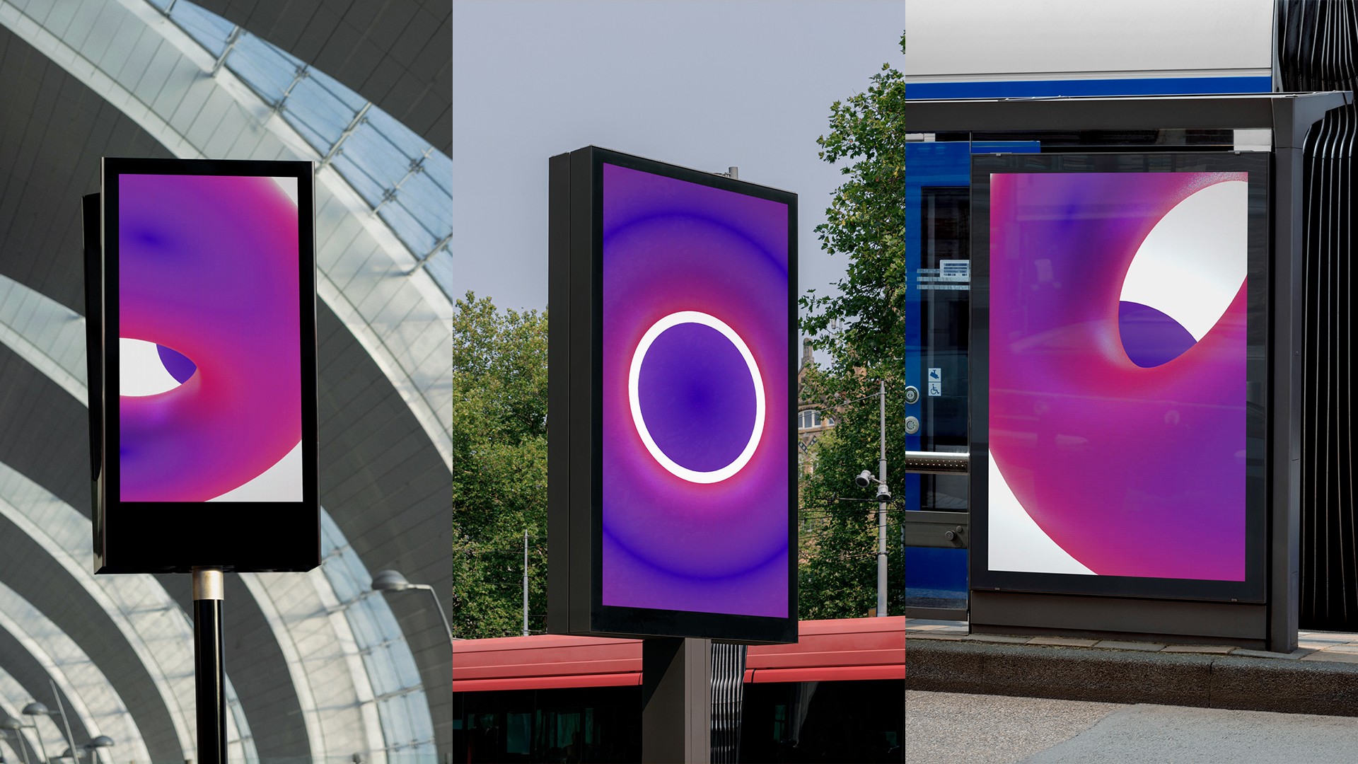 Digital OOH posters of artistic residence Connect Switzerland by Arts at CERN