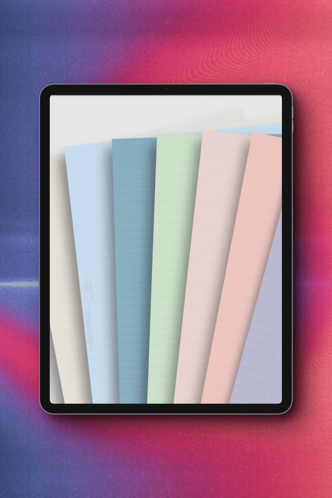 iPad previewing Pastels (Ruled Edition) - iPad Colour Matched
