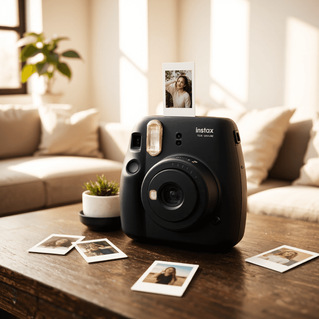 product photography of instant camera